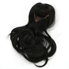 Boneca H Peruca Linda Requintada Encaracolada Macia Peruca Sintética de Alta Temperatura Boneca H Bonecas PretasA Boneca é Projetada para Caber na Cabeça de Pontos Boneca H