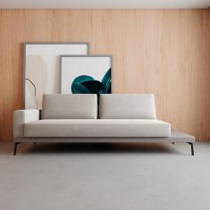 Sofa Game 3 Lugares 210 Neo Mescla Bege e Cinza Claro