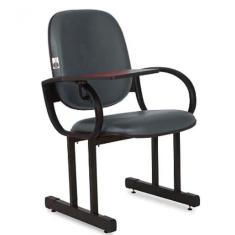 01 Cadeira Para Auditório Com Prancheta Linha Dallas Auditório Cinza