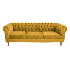 Dois Sofás Chesterfield Duque 3 lugares 2M - Suede Amarelo / sala de e