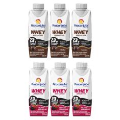 Kit Com 12 Bebidas Whey Piracanjuba 250Ml 6 Cacau/6 Frutas