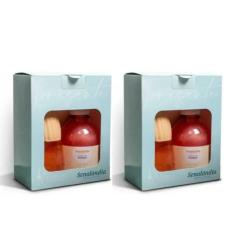 2 Kit Presente Embalado Final de Ano Festa 1 Sabonete 250ml + 1 Aromat