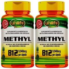 Kit C/2 Vitamina B12 Metilcobalamina 60 Caps Vegano Unilife