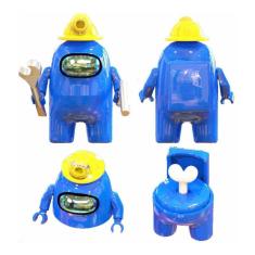 Boneco Blocos De Montar Among Of Us Skin Impostor Azul