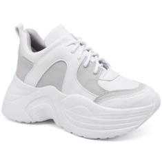 Tênis Feminino Tratorado Sneaker Chunky Classico Sola Alta-Feminino
