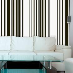 Papel de Parede Auto Adesivo Lavável listrado Preto e Branco