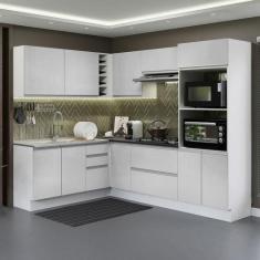 Cozinha Completa de Canto 100% MDF Madesa Acordes 419003 com Armário e