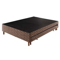 Cama Box Base C-auxiliar Universal Casal Sommier Rústico Brown (138x188x30) - Paropas