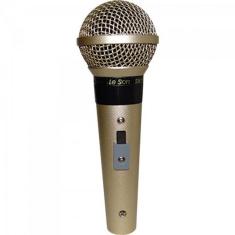 Microfone Profissional Leson Sm-58 P4 Cardióide Com Fio Champanhe
