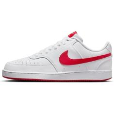 Nike Court Vision Low Next Nature Tênis masculino (HF1744-101, branco/vermelho universitário) tamanho 46