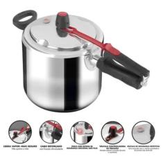 Panela De Pressão 7 Litros Clock Original Plus Alumínio Polido Nova