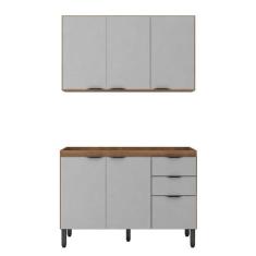 Cozinha Modulada Composição 9 Firenze 2 Peças - Demóbile, Amêndola/Nud