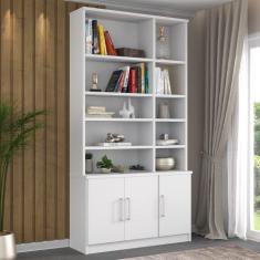 Estante de Livros Moderno MDF 117cmx223cm 3 Portas - Foscarini