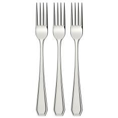 Conjunto de Garfos para Sobremesa Euro Home Chanfrados Inox - 3 Peças