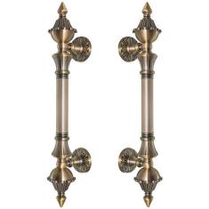 Puxador Duplo 335mm Bronze Antigo Porta Pivotante