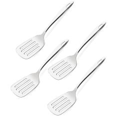 Kit 4 Espátulas de Inox Para Cozinha Espátula Perfurada Culinária Brinox