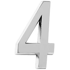 Número 4 Residencial De Casa Cromado - 20cm De Altura