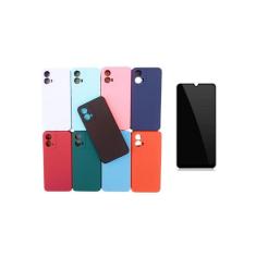 Capa Case + Película Gel Privativa Compatível Para Moto G34 - DB, Pret