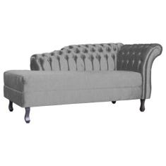 Namoradeira Stylos Lado Esquerdo Suede Cores - DS Estofados, Cinza