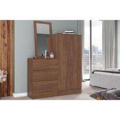 Cômoda De Quarto Briz B700 c/ 2 Portas E 3 Gavetas Castanho - Henn