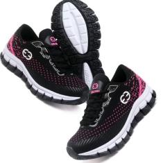 Tênis Infantil Feminino Evoltenn Impacto Preto e Pink, 30, Preto, Pink