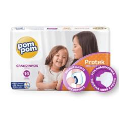 Fralda Pom Pom Protek Proteção de Mãe Grandinhos 15 a 24kg com 14 Unid