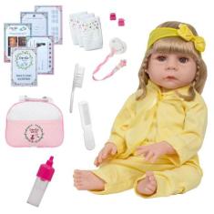 Boneca Reborn Bebe Realista Loira Pagão Enxoval Envio 24 Hrs - Cegonha