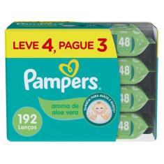 Lenços Umedecidos Pampers Aroma de Aloe Vera 192 Unidades