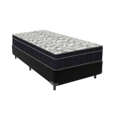 Cama Box Solteiro Preto E Colchão Ortobom Extra Firme D45