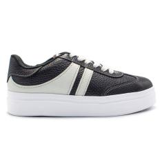Tênis Usaflex Feminino Em Couro Salto Plataforma Casual AL1004