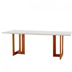 Mesa para Sala de Jantar Patros 180cm Madeira com Vidro Moderna Mobília