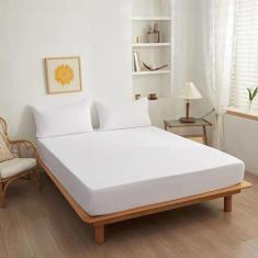 Jogo de Lençol 03 Peças 400 Fios Cama casal Ponto Palito - Safira enxo