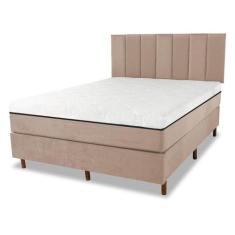 Cama Box e Colchão Magnético com Cabeceira - Therapy Life Slim, Bege, 