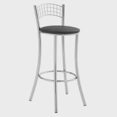 Banqueta Alta em Aço para Cozinha com Encosto