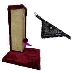 Kit De Gato - Arranhador De Canto E Coleira De Bandana. - Nica pet