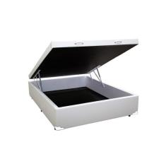 Base Box Baú Viúva Sintético Branco - 39x128x188