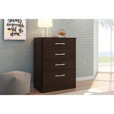 Cômoda De Quarto Astral C/ 4 Gavetas ébano Touch - Demóbile
