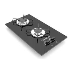 Cooktop a Gás Chamalux Ultra Chama 2 Bocas Preto Bivolt