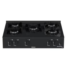 Fogao de Mesa 5 Bocas Venax Grand Petit Line Preto Gas Glp