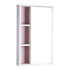 Armário com Espelho para Banheiro Milano Rosa Claro