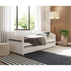 Bicama 90x190cm em Madeira Maciça Double Yescasa Branco