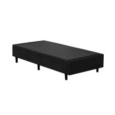 Cama Box Solteiro Acolchões Suede Preto 40x78x188