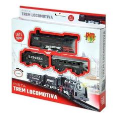 Trem Trenzinho Locomotiva De Brinquedo Com Pista Som E Luz - Dm Toys