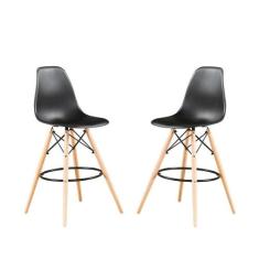 Kit de 2 Banquetas Eames Charles Eiffel Trevisul, Preto