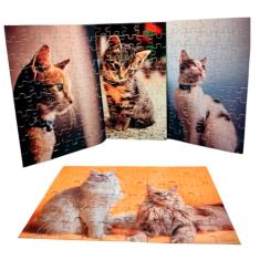 Kit 4 Quebra-cabeças Gatos Relaxante Educativo Divertido