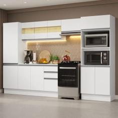 Armário de Cozinha Completa 100% Mdf 300cm Branco Smart Madesa 03