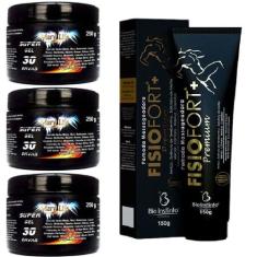Kit 3 Super Gel 30 Ervas 250g + 1 Pomada Fisio Premium 150g - Bio Inst