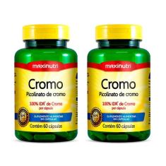 Kit 02 Cromo Picolinato de Cromo com 60 Capsulas Maxinutri-Unissex