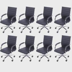 Kit 8 Cadeiras para Escritorio Diretor Esteirinha Florenca 3322