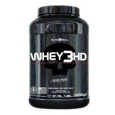 Whey Protein 3HD (WPC, WPI E WPH) Concentrado, Isolado e Hidrolisado - 900g - Black Skull-Unissex